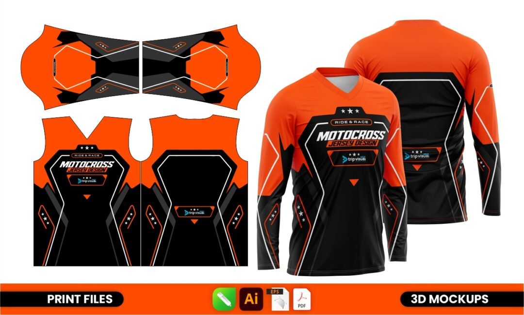 I will create a complete motocross gear design for sublimation